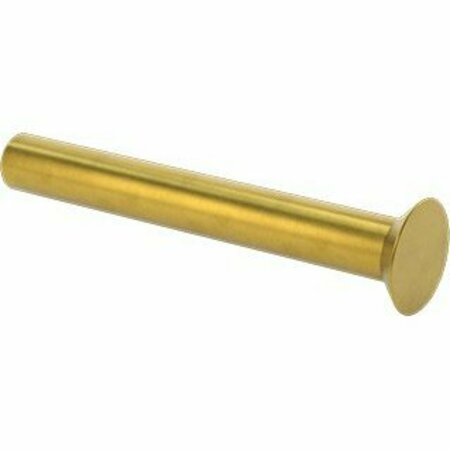 BSC PREFERRED Brass Flush-Mount Solid Rivets 1/8 Diameter for 0.885 Maximum Material Thickness, 50PK 97029A183